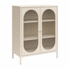 Luna Short 2 Door Accent Cabinet with Fluted Glass - Parchment