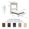 Paramount Queen Wall Bed Bundle with 8 inch Memory Foam Mattress Included - Ivory Oak - Queen