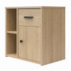 Milo 1 Drawer Combo Nightstand with Open and Closed Storage - Monterey Oak