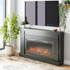 Elmcroft Wide Mantel with Linear Electric Fireplace - Black Oak