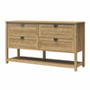 Primrose Wide 4 Drawer Dresser with Shelf - Natural