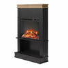 Mateo Electric Fireplace with Mantel and Open Shelf - Black