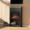 Mateo Electric Fireplace with Mantel and Open Shelf - Black
