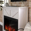 Farmington Wide Modern Farmhouse Mantel with Electric Fireplace - Ivory Oak