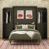 Her Majesty Queen Wall Bed Combo with 2 Side Storage Wardrobes - Black Oak