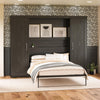 Her Majesty Full Wall Bed Combo with 2 Side Storage Wardrobes - Black Oak
