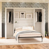 Her Majesty Full Wall Bed Combo with 2 Side Storage Wardrobes - White