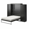 Her Majesty Queen Wall Bed Combo with 2 Side Storage Wardrobes - Black Oak