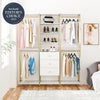 Gwyneth Closet 3 Piece Bundle- 2 Hanging Rod & 1 Drawer Unit - White marble
