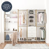 Gwyneth Closet 4 Piece Bundle-2 Hanging Rod, 1 Vanity & 1 Drawer Unit - White marble