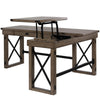 Wildwood L-Shaped Desk with Lift Top - Rustic Gray