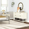 Primrose Wide 4 Drawer Dresser with Shelf - Ivory Oak