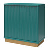 Rene Scalloped Accent Cabinet - Emerald Green