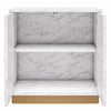 Rene Scalloped Accent Cabinet - White marble