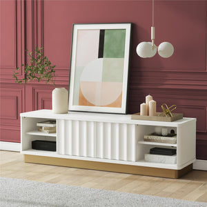 Rene Modern Scalloped TV Stand for TVs up to 65in - White