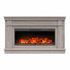 Elmcroft Wide Mantel with Linear Electric Fireplace - Rustic Gray