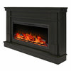 Elmcroft Wide Mantel with Linear Electric Fireplace - Charred Oak