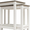 Chapel Hill Rustic Farmhouse Nesting Table 2-Piece Set - White