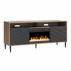 Daphne Fluted Contemporary Electric Fireplace TV Stand for TVs up to 70in - Danish Walnut