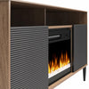 Daphne Fluted Contemporary Electric Fireplace TV Stand for TVs up to 70in - Danish Walnut