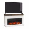 Mateo Wide Mantel with Linear Electric Fireplace and Remote for TVs up to 65in. - Ivory Oak