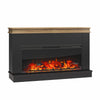 Mateo Wide Mantel with Linear Electric Fireplace and Remote for TVs up to 65in. - Black