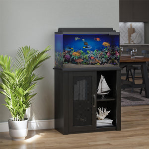 Finnegan 29-36 Gallon Aquarium or Terrarium Stand - Black Oak