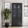 Ellington Tall Accent Cabinet with Glass Doors - Black