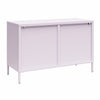Luna Wide 2-Door Accent Cabinet with Fluted Glass, Lilac - Lilac Metal