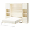 Greenwich Full Wall Bed Bundle with 2 Wardrobe Side Storage Cabinets - Ivory Oak