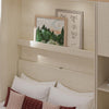 Greenwich Queen Wall Bed with Gallery Shelf and Touch Sensor LED Lighting - Ivory Oak