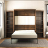 Paramount Queen Wall Bed Bundle with 2 Open Storage Side Cabinets - Columbia Walnut - Queen