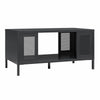 Sunset District Metal Coffee Table with Perforated Metal Mesh Accents - Black