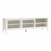 Sunset District Metal TV Stand for TVs up to 65" with Perforated Metal Sliding Doors - White