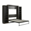 Paramount Queen Wall Bed Bundle with 2 Open Storage Side Cabinets - Espresso - Queen