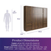 Paramount Full Wall Bed Bundle with 2 Armoire Side Cabinets - Columbia Walnut - Full