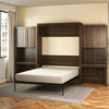 Paramount Queen Wall Bed Bundle with 2 Vanity/Desk Storage Cabinets with Drawers - Columbia Walnut - Queen
