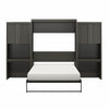 Paramount Queen Wall Bed Bundle with 2 Vanity/Desk Storage Cabinets with Drawers - Espresso - Queen