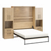 Holly Hills Wall Bed Bundle - Queen Sized Wall Bed & 2 Bedside Wardrobe Storage Cabinets - Light Oak