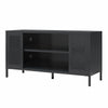 Sunset District Metal TV Stand for TVs up to 50" with Perforated Metal Mesh Accents - Black