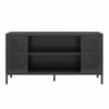 Sunset District Metal TV Stand for TVs up to 50" with Perforated Metal Mesh Accents - Black