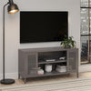 Sunset District Metal TV Stand for TVs up to 50" with Perforated Metal Mesh Accents - Graphite Grey