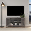 Sunset District Metal TV Stand for TVs up to 50" with Perforated Metal Mesh Accents - Graphite Grey