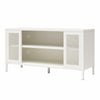 Sunset District Metal TV Stand for TVs up to 50" with Perforated Metal Mesh Accents - White