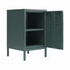 Cache Metal Locker Style Living Room End Table - Hunter Green/Silver Pine