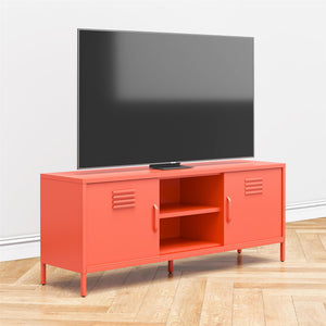 Cache Metal Locker-Style TV Stand for TVs up to 65" - Orange