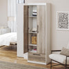 Pinnacle Queen Wall Bed Bundle with 2 Wardrobe Side Cabinets - Gray Oak - Queen