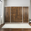 Pinnacle Full Wall Bed Bundle with 2 Wardrobe Side Cabinets - Columbia Walnut - Full