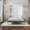 Pinnacle Queen Wall Bed Bundle, Queen Bed, 8in Memory Foam Mattress, 2 Cabinets - Gray Oak - Queen
