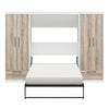 Pinnacle Full Wall Bed Bundle with 2 Wardrobe Side Cabinets, Gray Oak and White - Gray Oak - Full